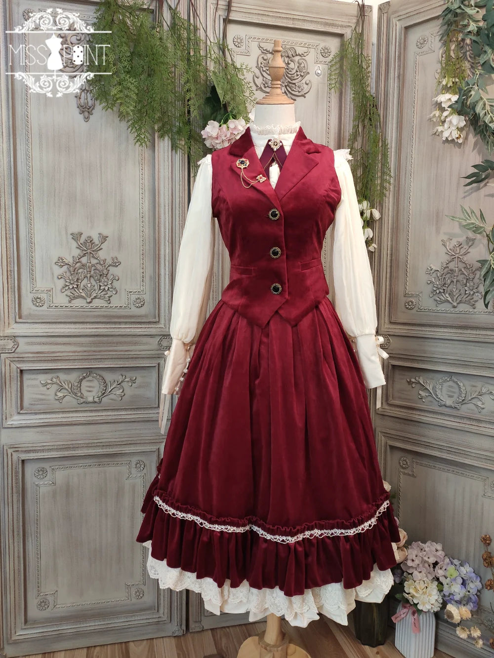 【予約販売】英国クラシカルロリィタ ベルベットベスト