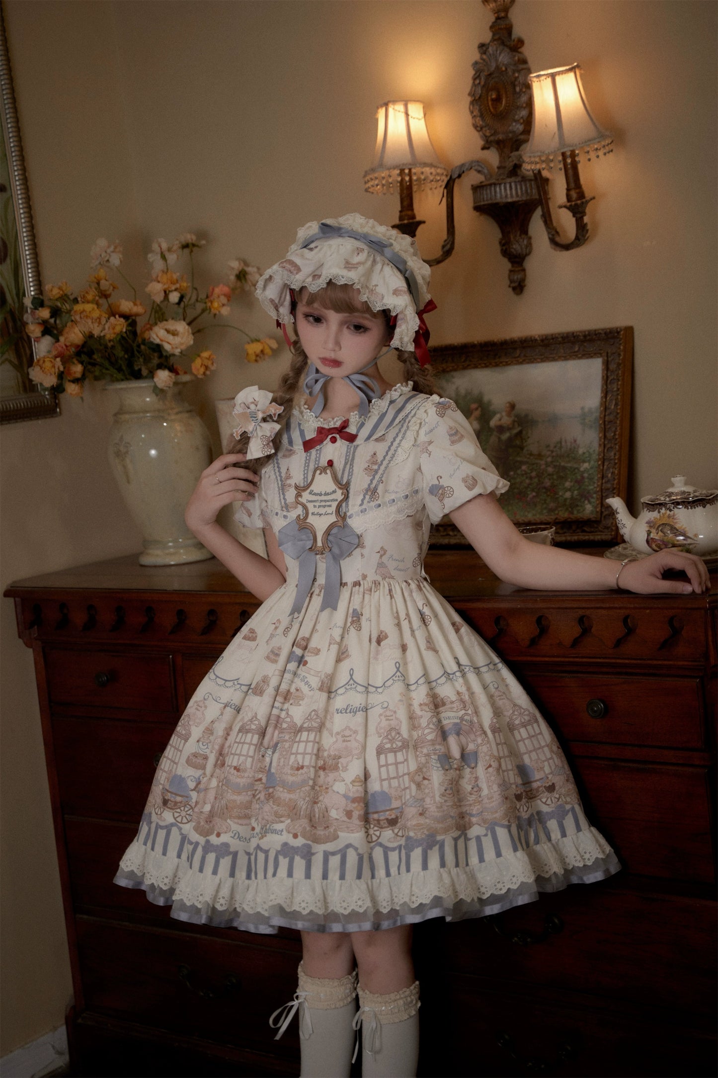 【受注予約10/28まで】Antique Dessert Room 半袖ワンピース