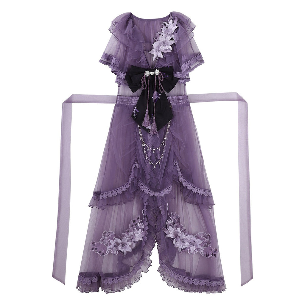 Purple Silk Lily 華ロリドレスセット