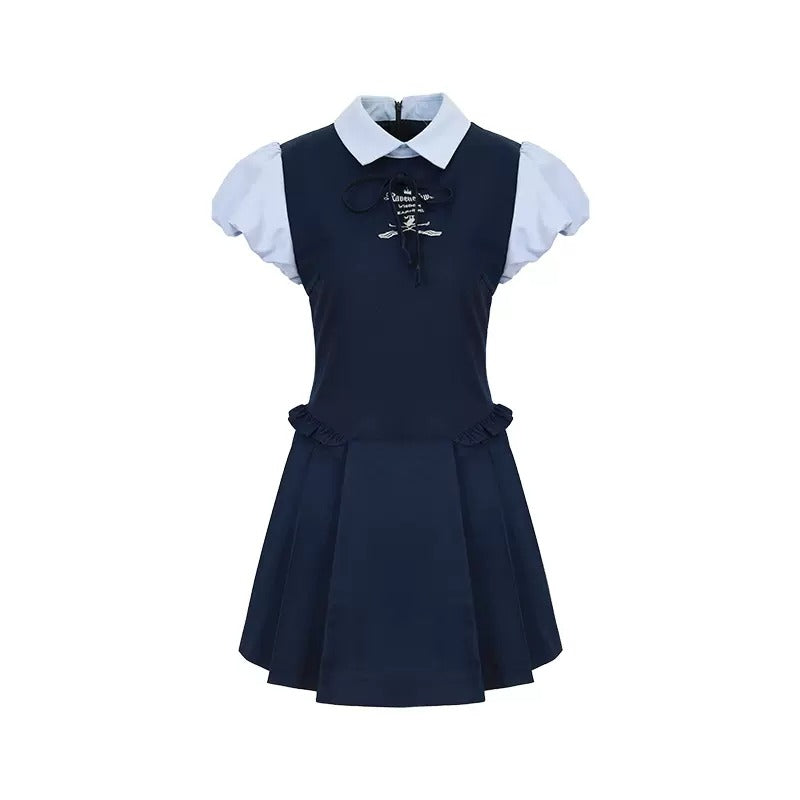 [Pre-order] Hogwarts School of Witchcraft and Wizardry Puff Sleeve Layered Dress