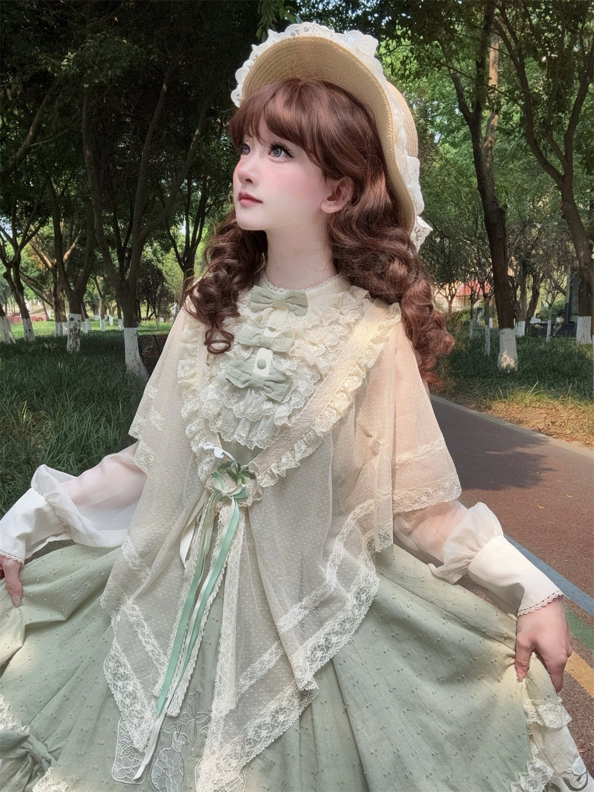 同時購入のみ【受注予約7/29まで】青磁の百合 ベスト・エプロン・ケープ