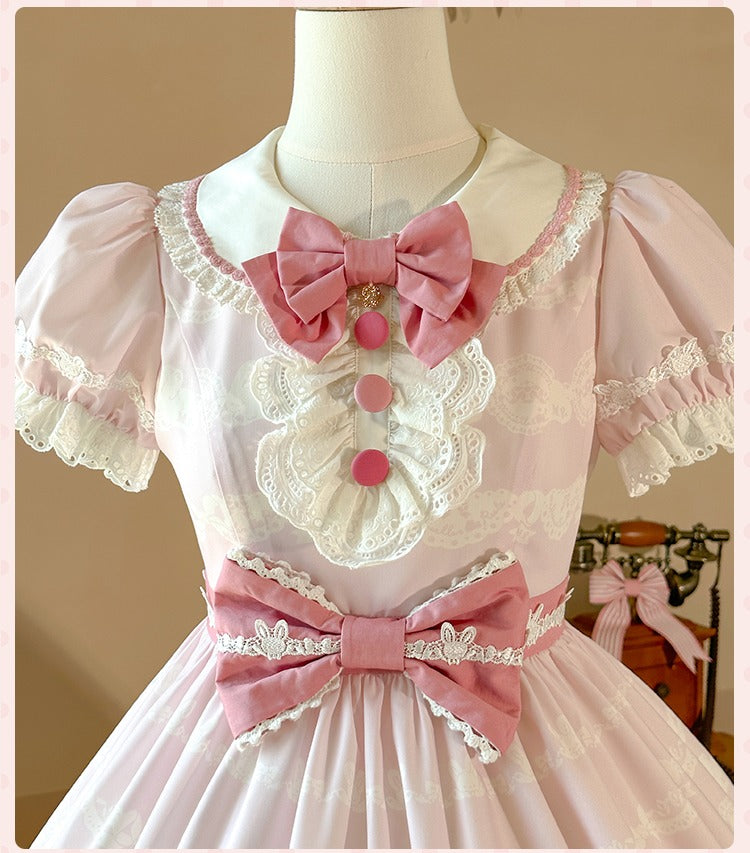 【受注予約6/11まで】Bow Rabbit プリントワンピース
