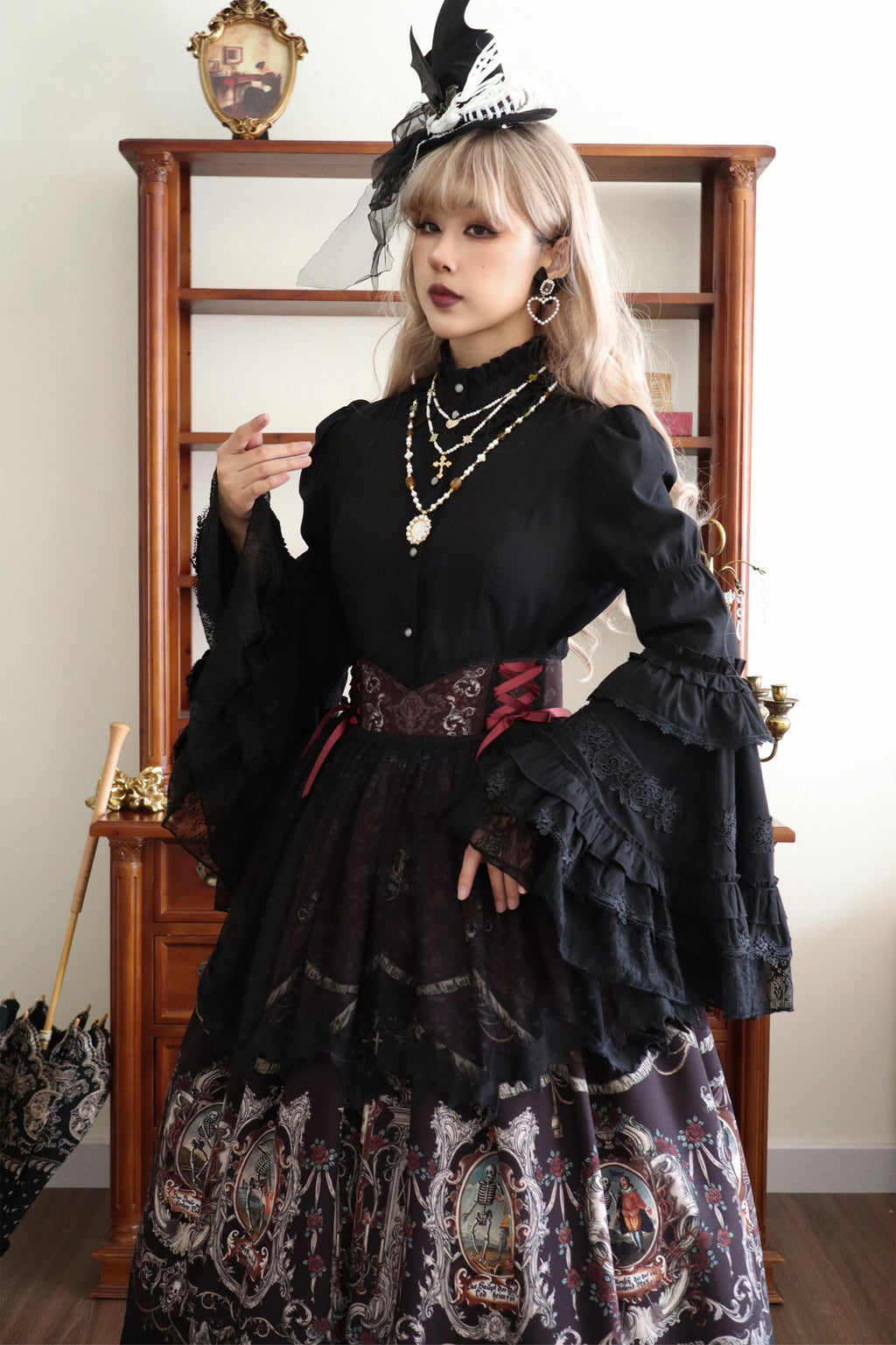 【受注予約4/28まで】Dark Dance ゴスロリスカート・ブラウン