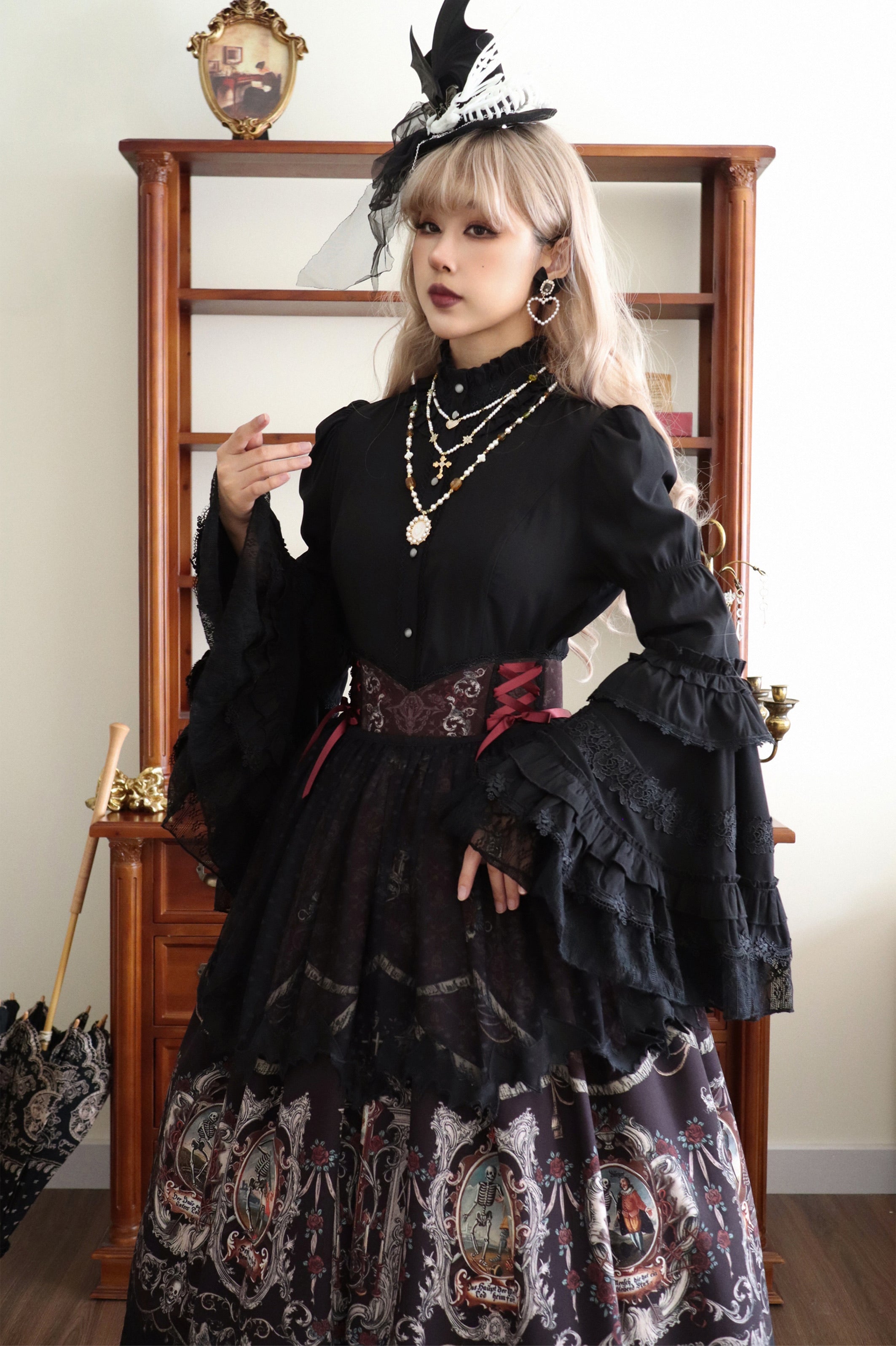 【受注予約4/28まで】Dark Dance ゴスロリスカート・ブラウン