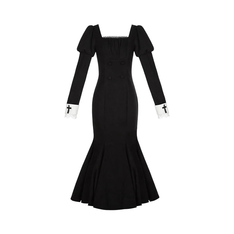 【予約販売】ゴシックマーメイドワンピース・ロング丈