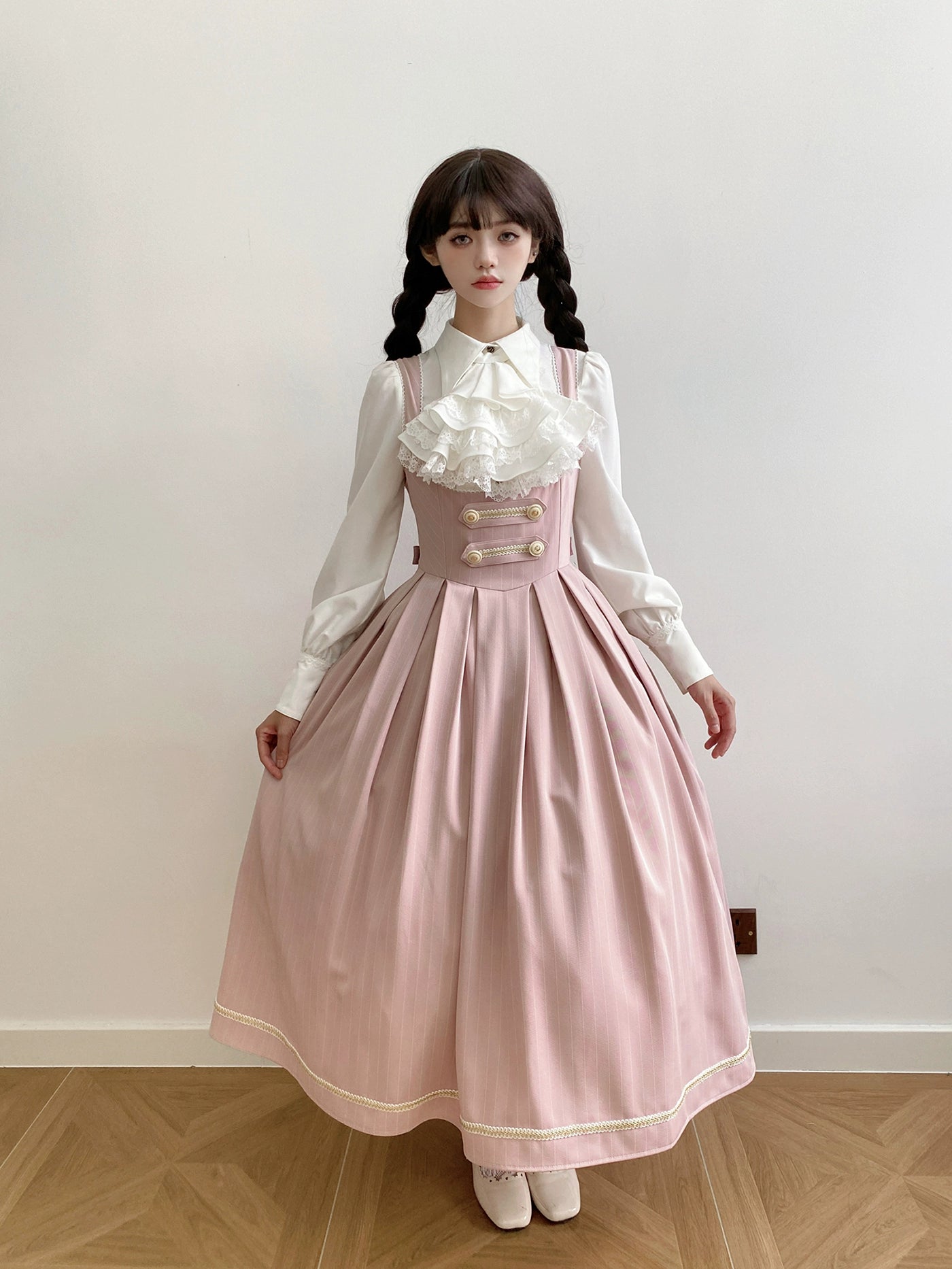 [Pre-orders available until 9/29] Bright Moon Corset Jumper Skirt Stripe [Pink]