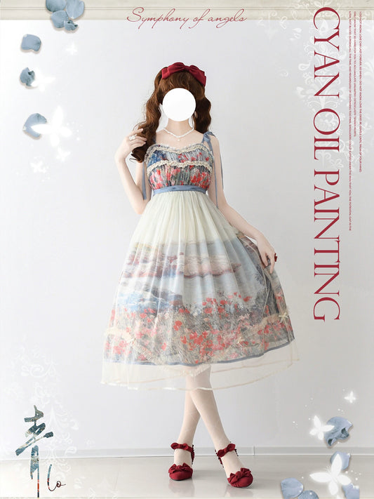 [Pre-order] Oil Painting Collection Island Garden Jumper Skirt