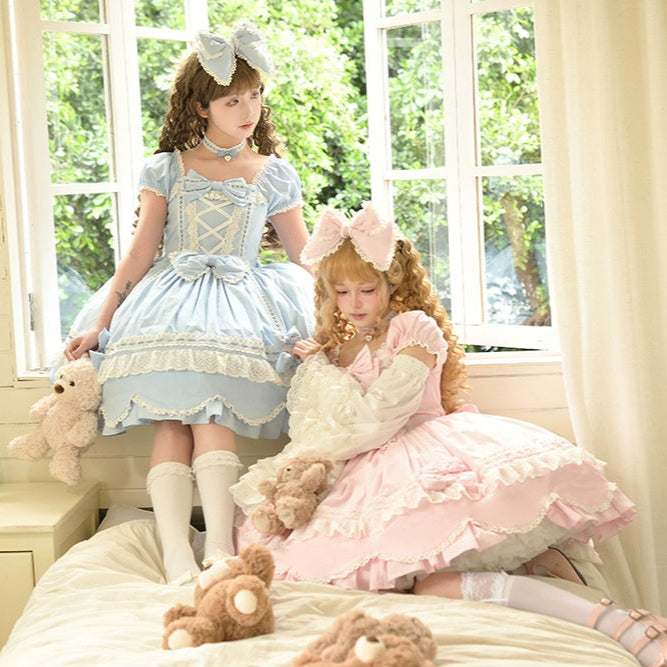 【予約販売】Antique Petal Rabbit リボンワンピース