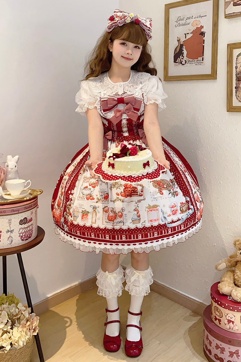 Strawberry Manor プリントジャンパースカート