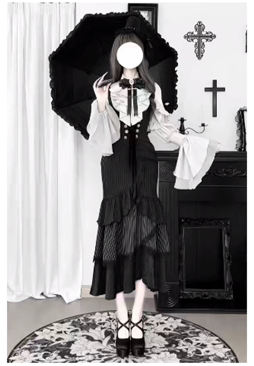 【予約販売】夜鴉 ゴシックブラウス＆スカートセット