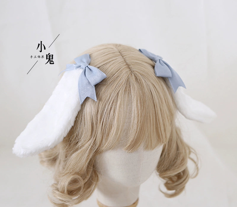 うさ耳クリップ付きヘッドドレス 全8色