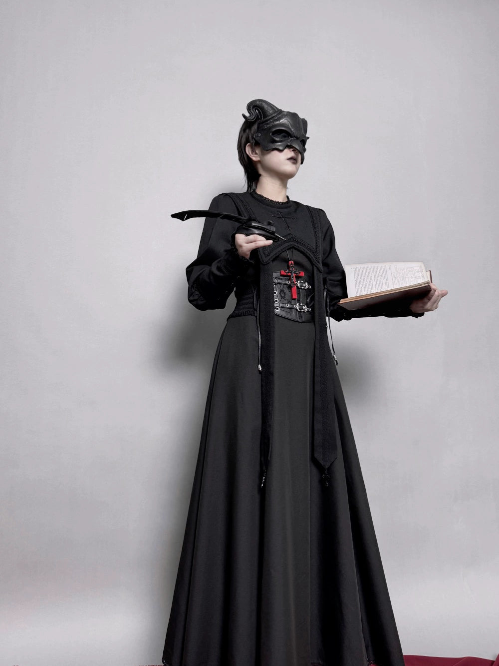 [Pre-orders available until 10/16] Pray on a Moonlight Night Dress, Black, Long Length