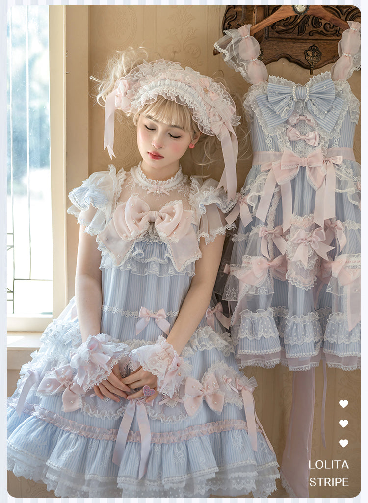 【受注予約5/14まで】Striped Maiden レースのハイネックワンピース