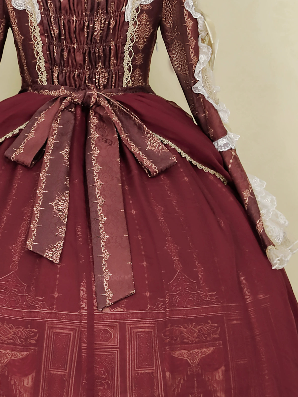 Baroque Palace Burgundy Princess Dress