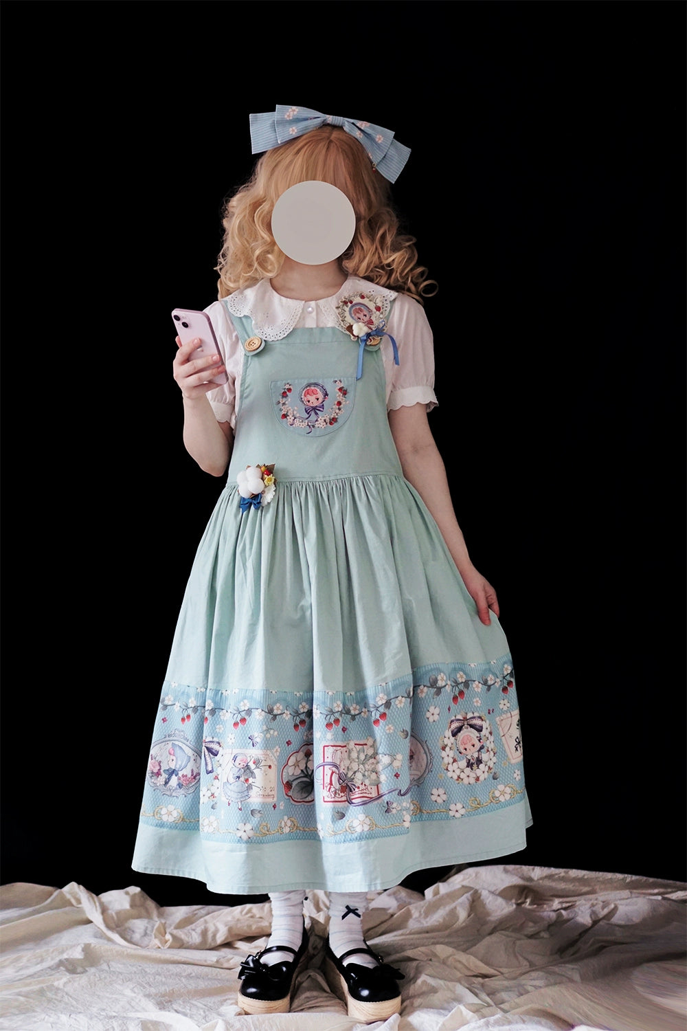 【予約販売】Sweetie Sheep プリントサスペンダースカート