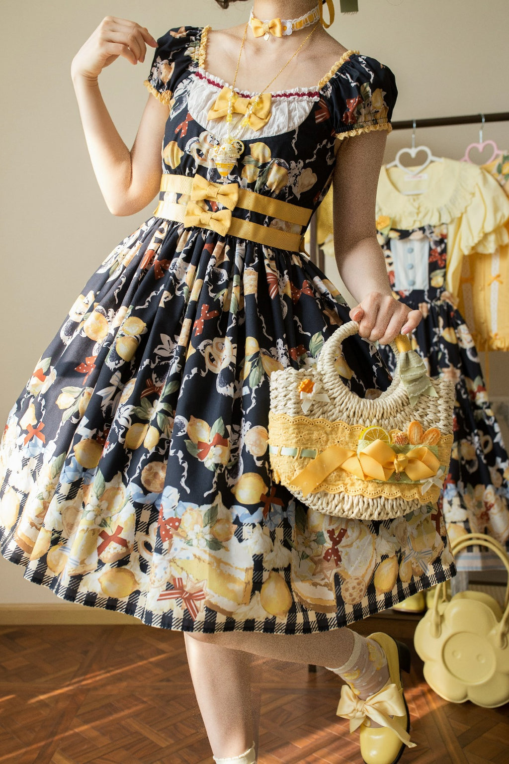 【受注予約6/26まで】Lemon Biscuit プリントワンピース