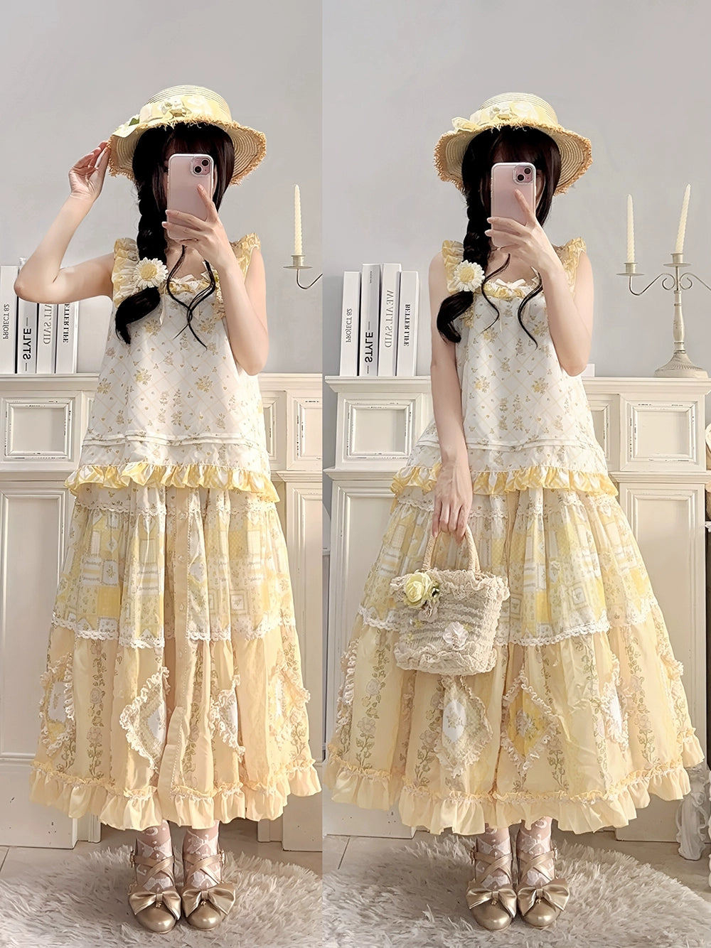【予約販売】Pathwork Garden カントリー風プリントスカート