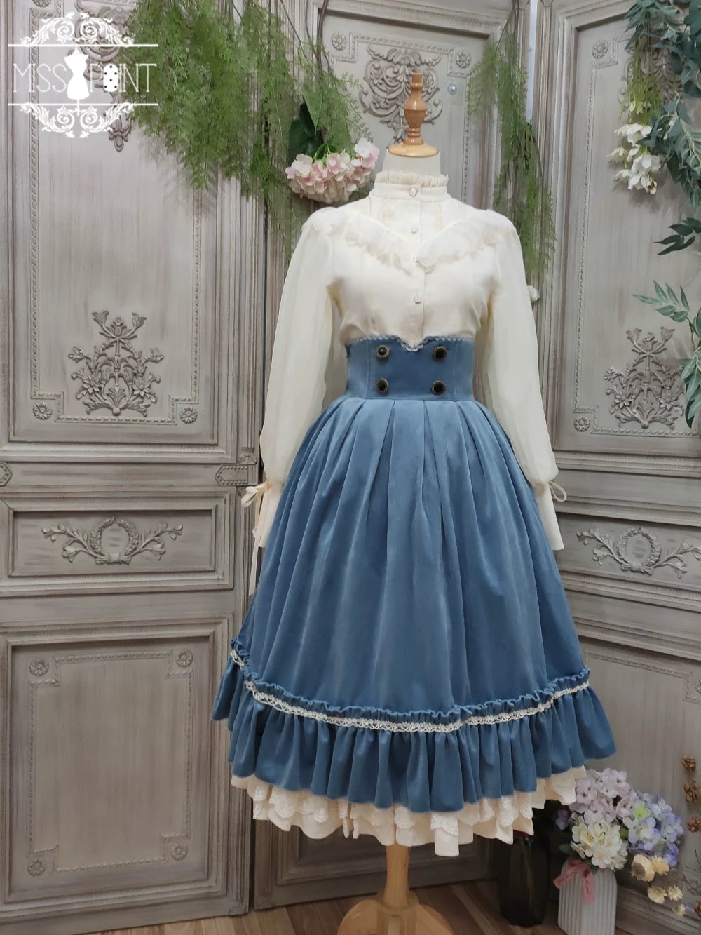 【予約販売】英国クラシカルロリィタ ベルベットハイウエストスカート