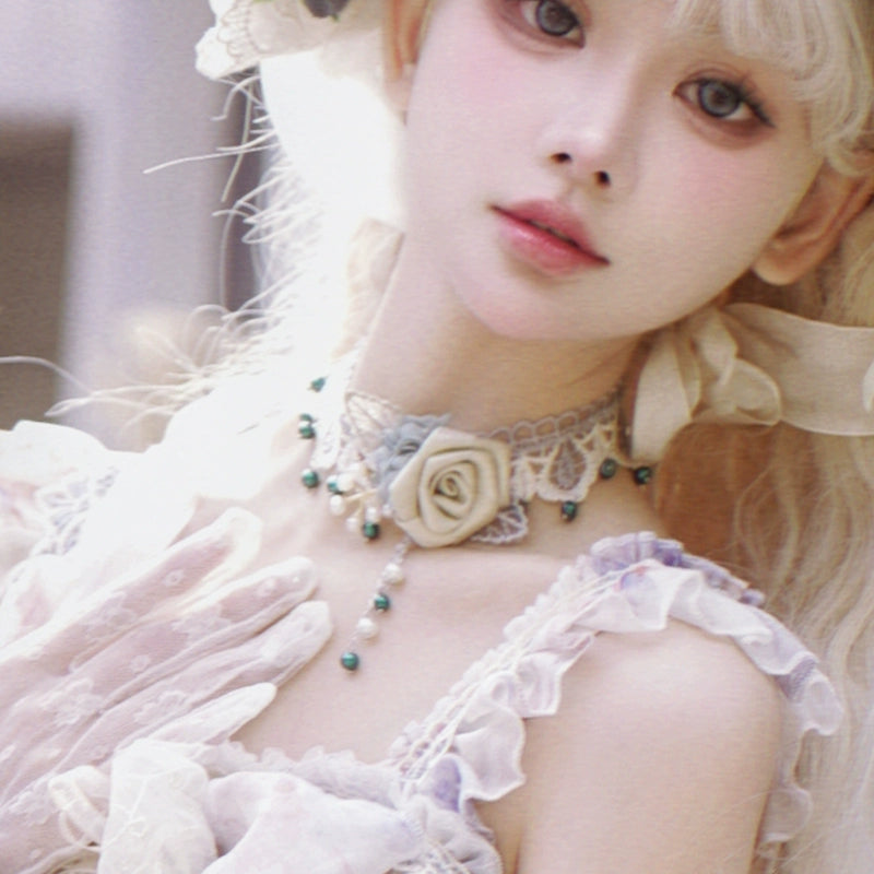 【同時購入のみ】Rose Letter プリンセス帽子・チョーカー・グローブ・カゴバッグ