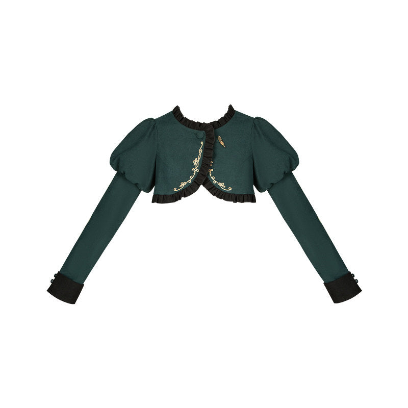 Berlin Letter グリーンチェックのジャンパースカート・ロング丈