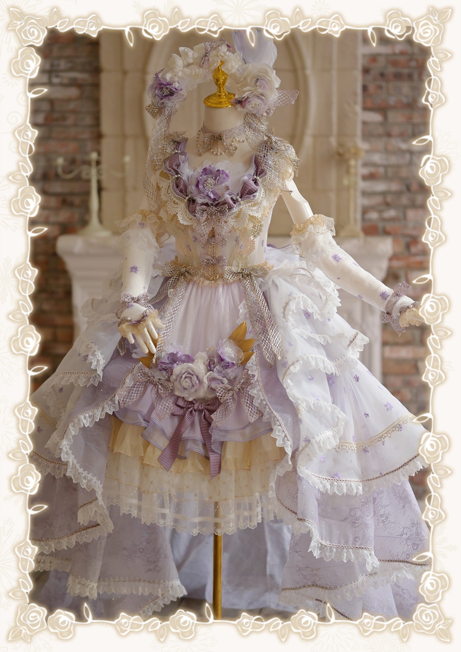 【受注予約8/13まで】Snow Rose Princess トレーン付きドレス・パープル