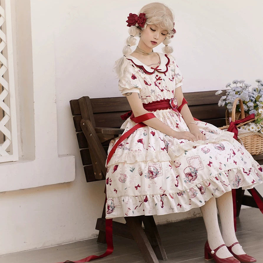 【受注予約9/2まで】Natural Apple Tea ガーデンワンピース・オフホワイト