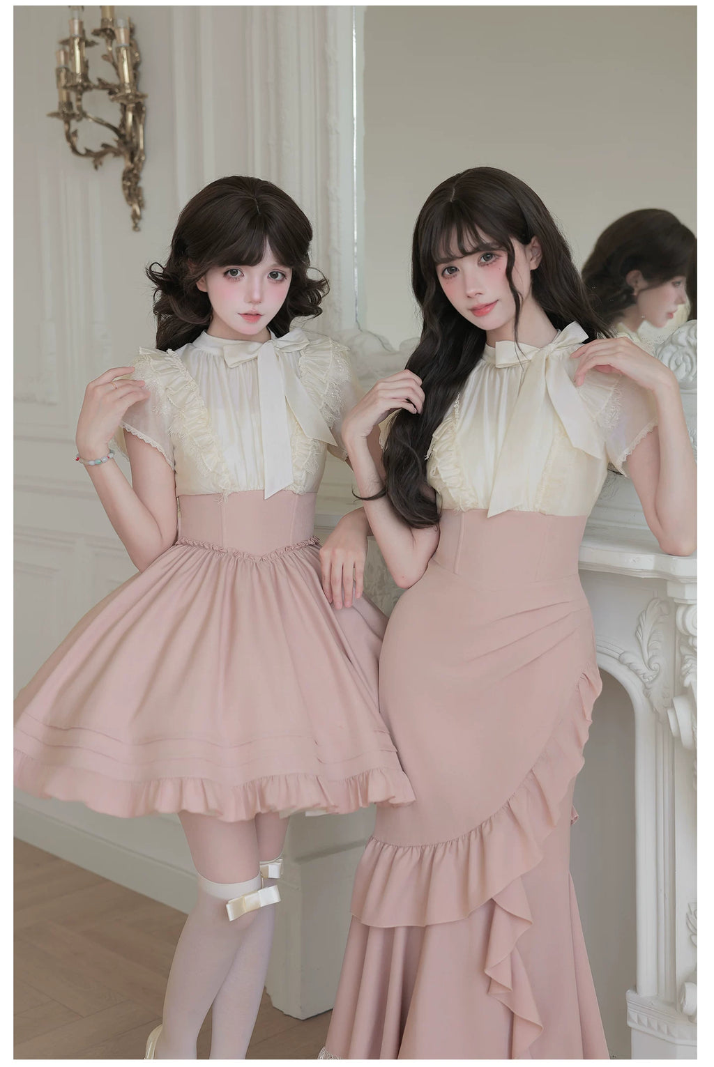 Milky Rose フェイクレイヤードマーメイドワンピース