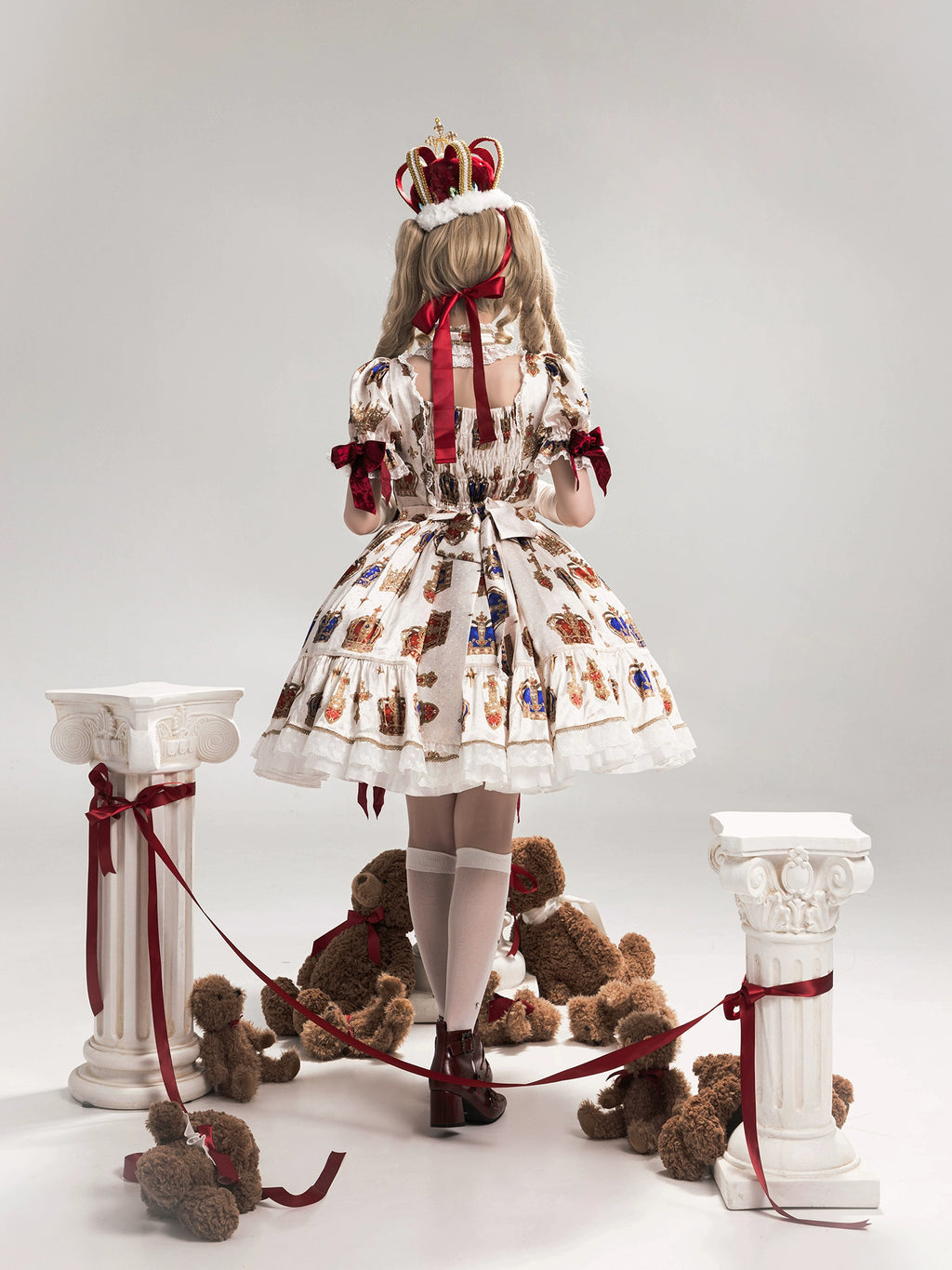 【再販・受注予約3/9まで】Star Crown ベルベットリボンのプリントワンピース