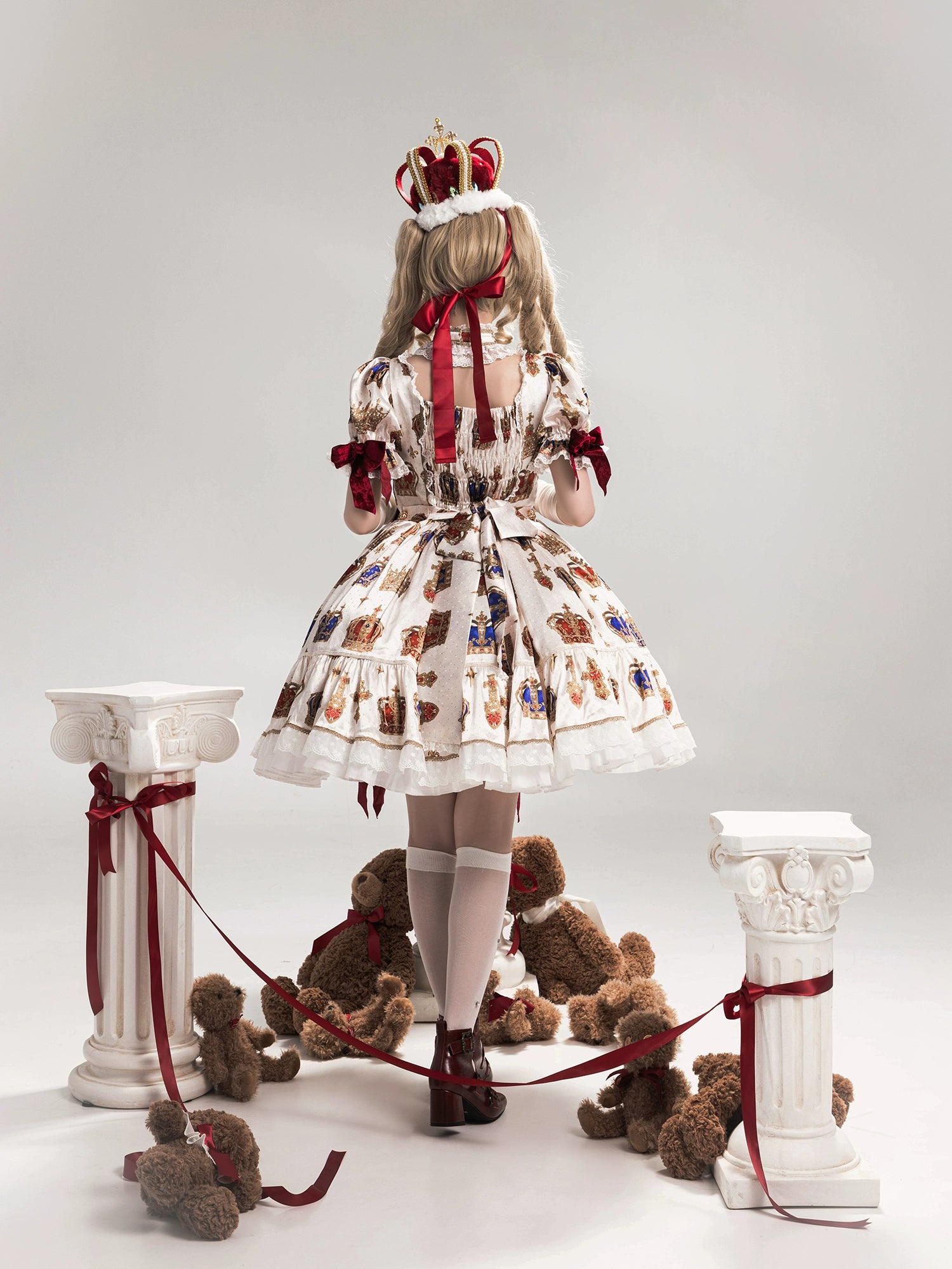 【再販・受注予約3/9まで】Star Crown ベルベットリボンのプリントワンピース