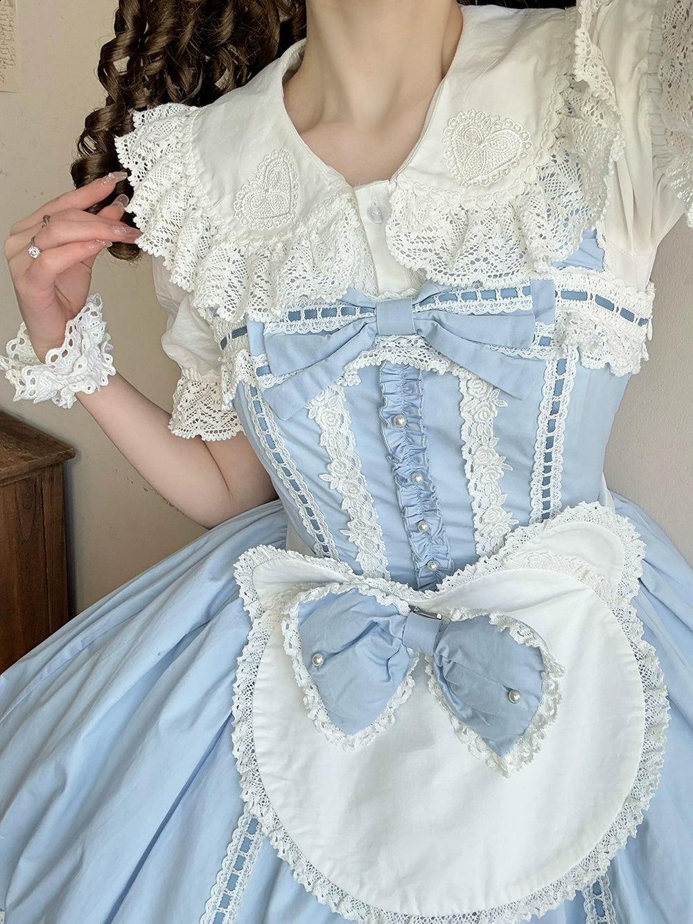 【予約販売】Antique Petal Rabbit うさ耳付き半袖ブラウス
