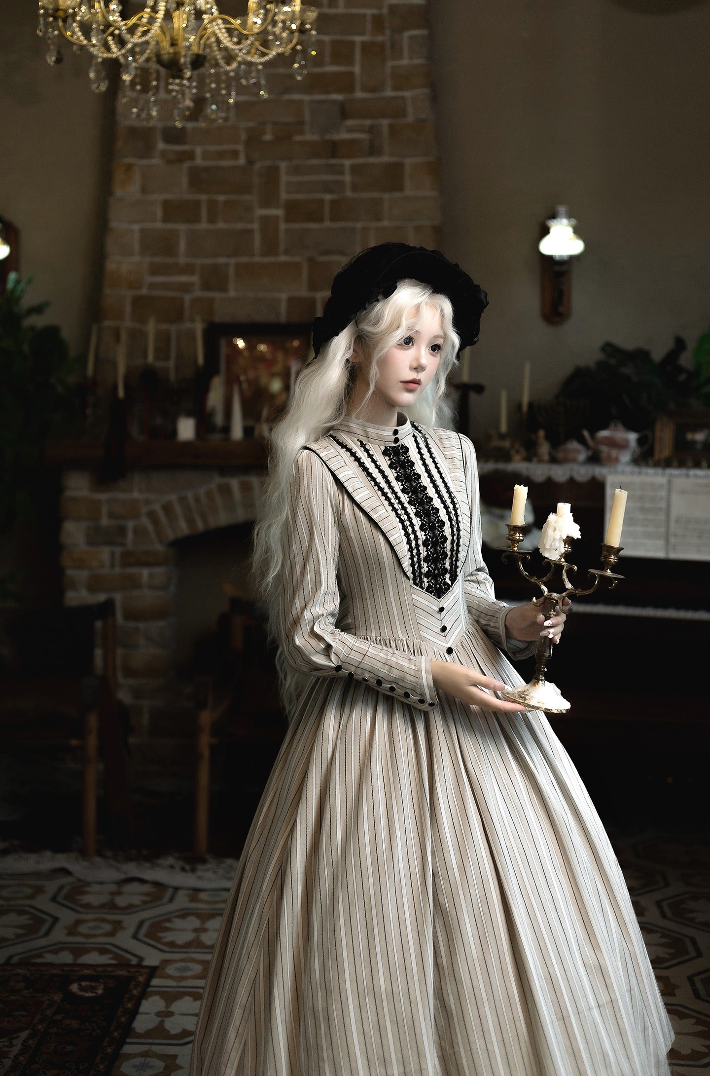 【受注予約10/28まで】Hidden behind the Books ストライプワンピース