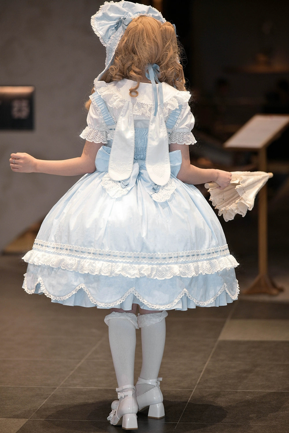 【予約販売】Antique Petal Rabbit うさ耳付き半袖ブラウス