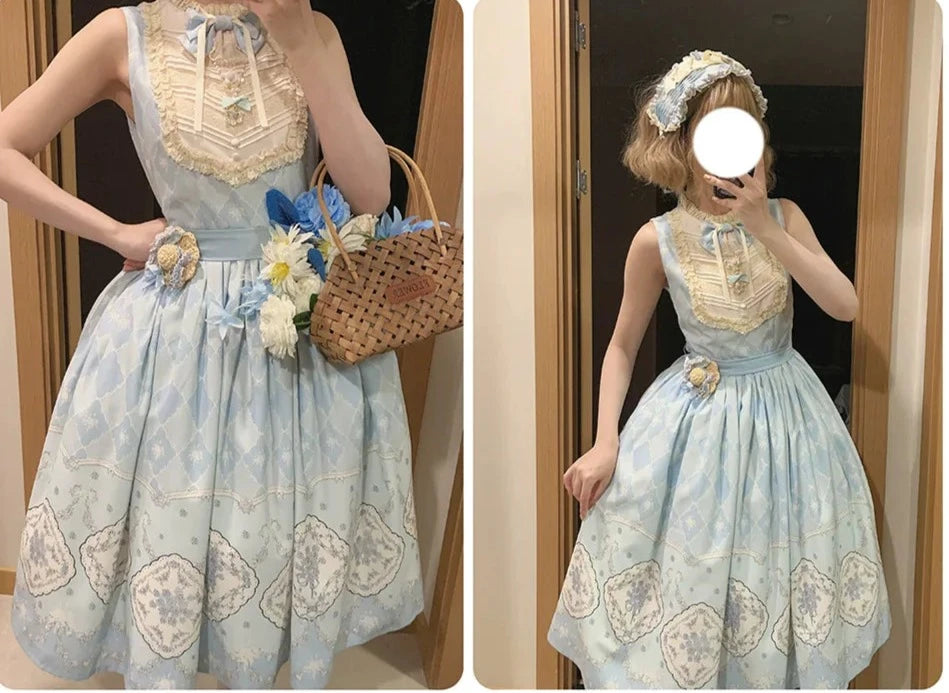 Forget Me Not パステルカラーのプリントジャンパースカート