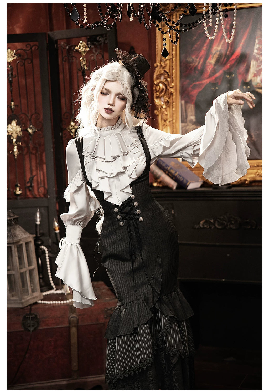 【予約販売】夜鴉 ゴシックブラウス＆スカートセット
