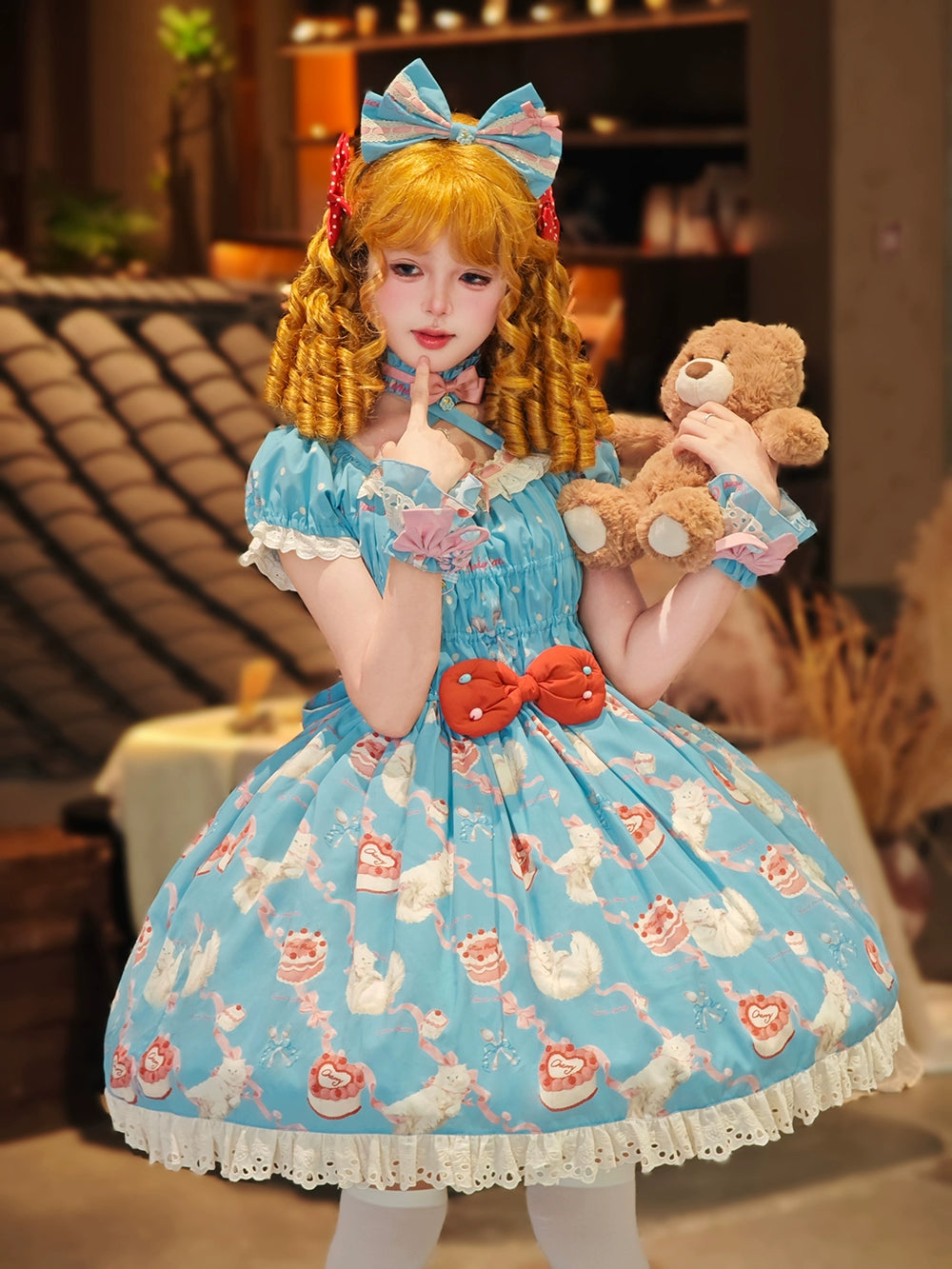 【 予約販売】Sweet Cherry Cat ワンピース