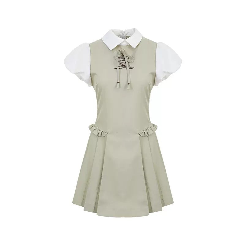 [Pre-order] Hogwarts School of Witchcraft and Wizardry Puff Sleeve Layered Dress