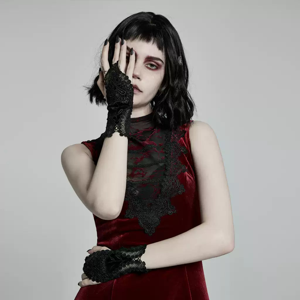 【Punk Rave】ゴシックレース アームカバーグローブ | Dark Lace