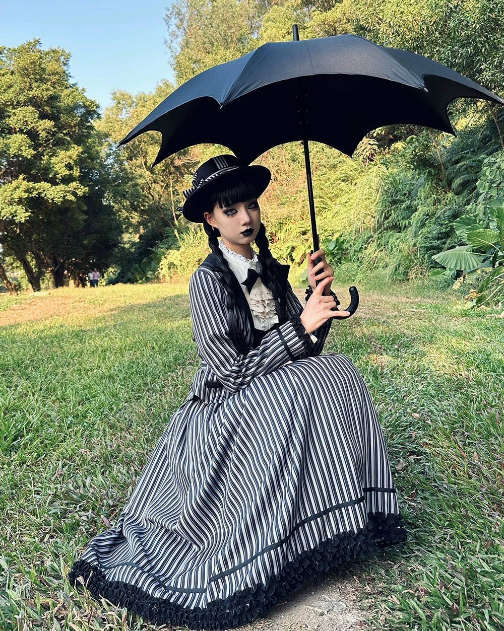 【予約販売】Classic Chocolat Stripe ストライプスカート・ロング丈