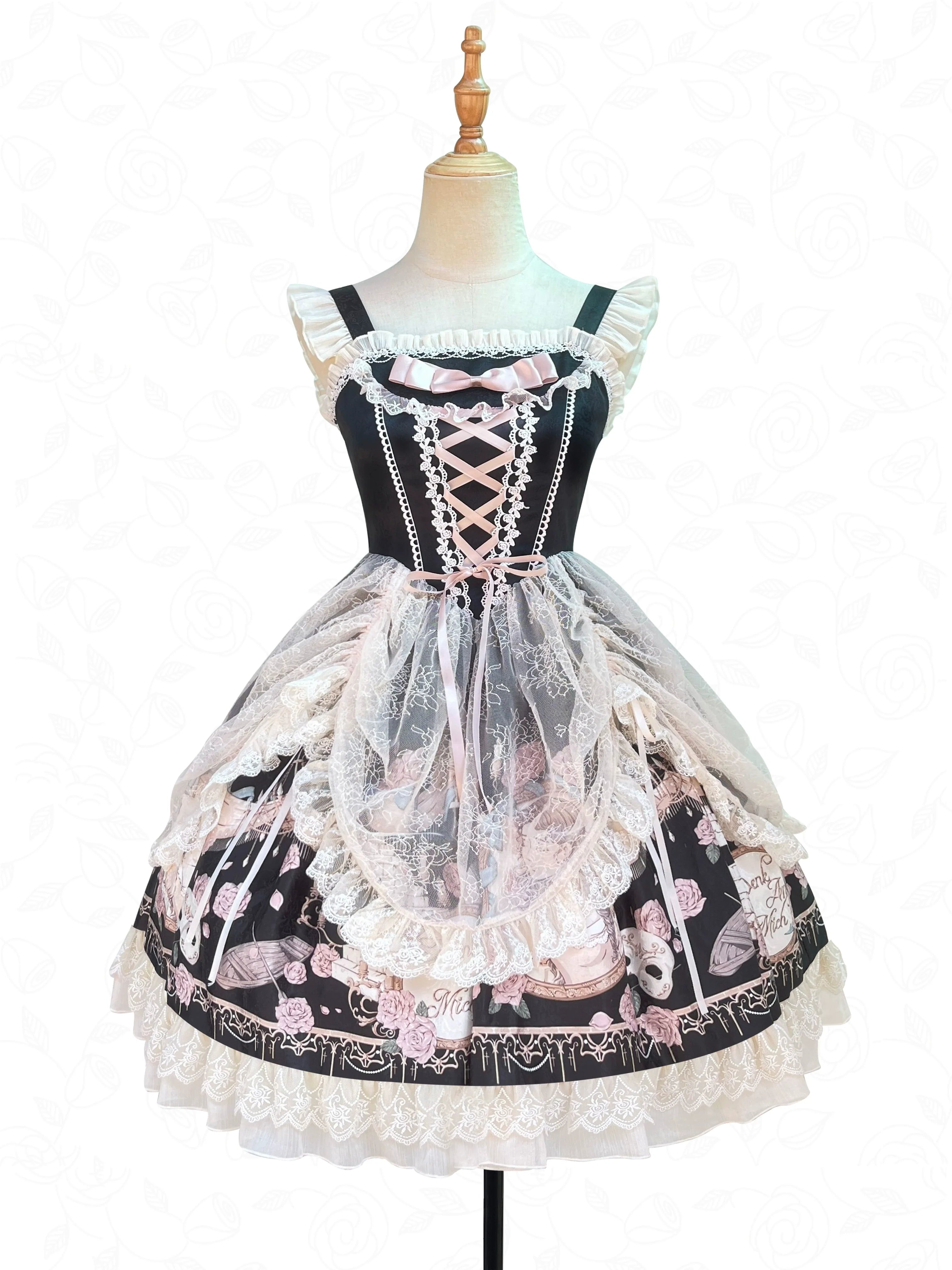 【予約販売】プロローグ 薔薇とフリルのジャンパースカート