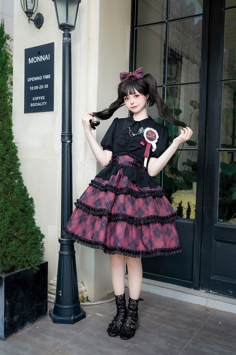 Margaret Girl チェックのジャンパースカートセット