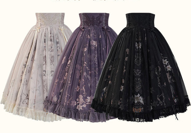 【受注予約11/19まで】Butterfly and Bone プリントスカート