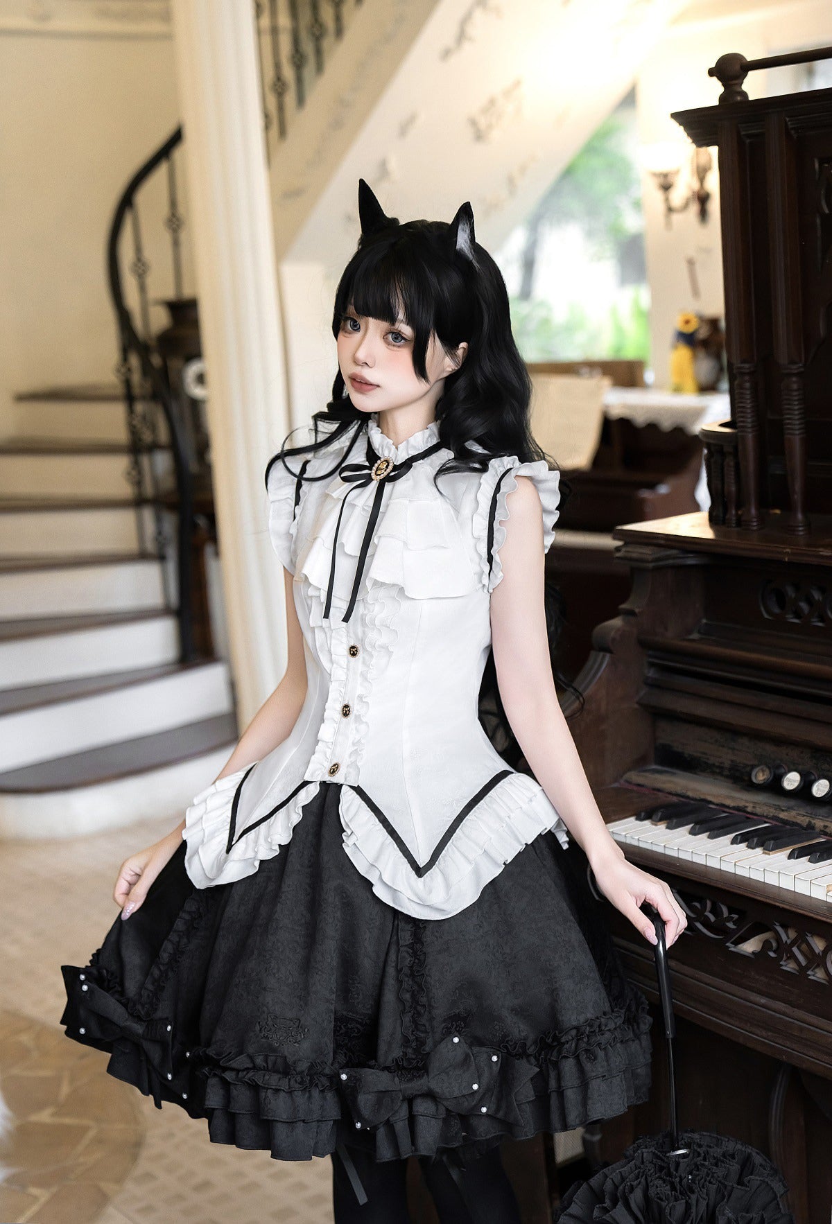 黒猫のお嬢様 ミニスカートセットアップ