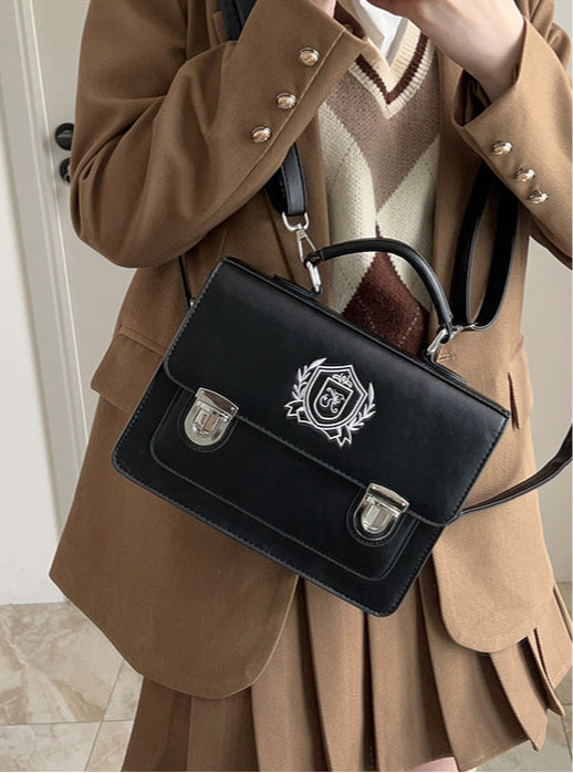 スクール風 ショルダーストラップ付3wayバッグ