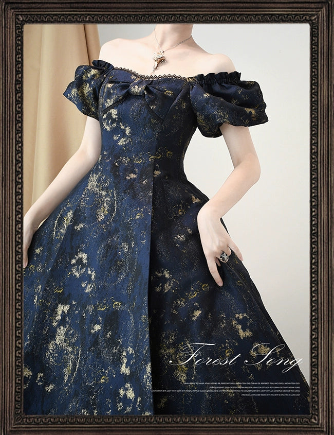 [Pre-orders available until 9/5] Brilliant Years Elegant foil-stamped long dress