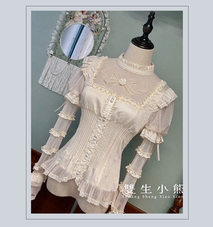 【受注予約4/28まで】Camellia Dream 付け袖付きシアーブラウス