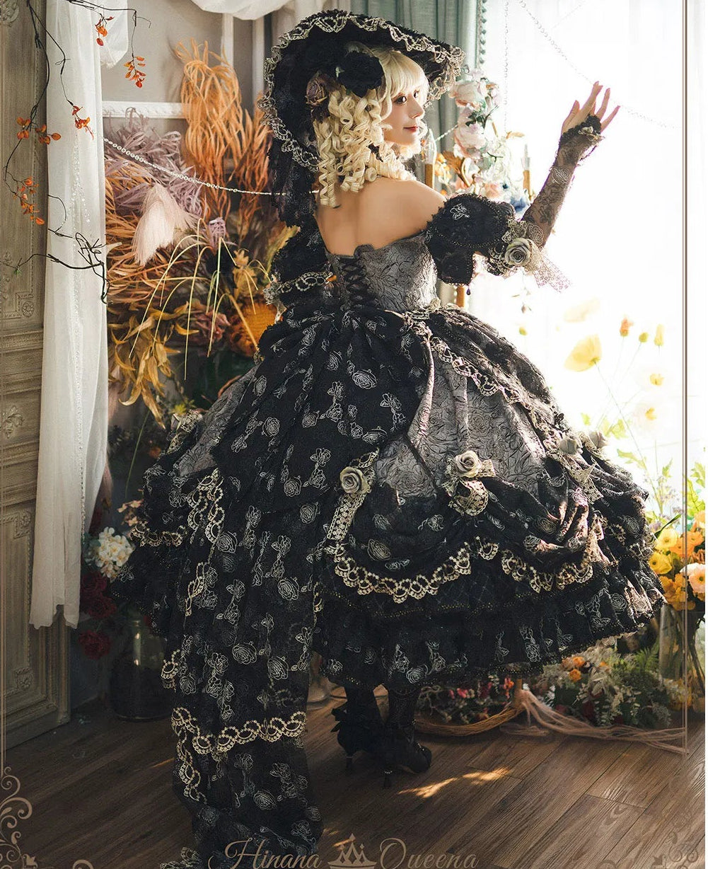 【受注予約9/16まで】With Bell プリンセスドレス ショート丈・ブラック