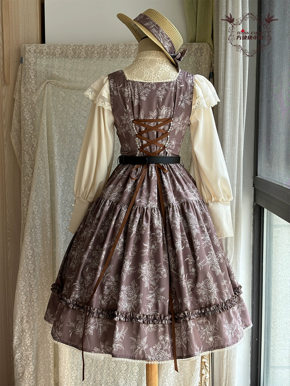 【予約販売】Sketch Wild Rose ジャンパースカート プリントタイプ
