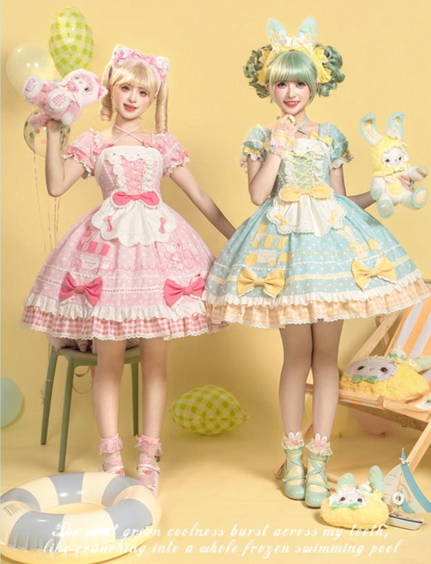 受注予約9/8まで】Summer Ice Cool リボンの水玉ワンピース – ロリータ