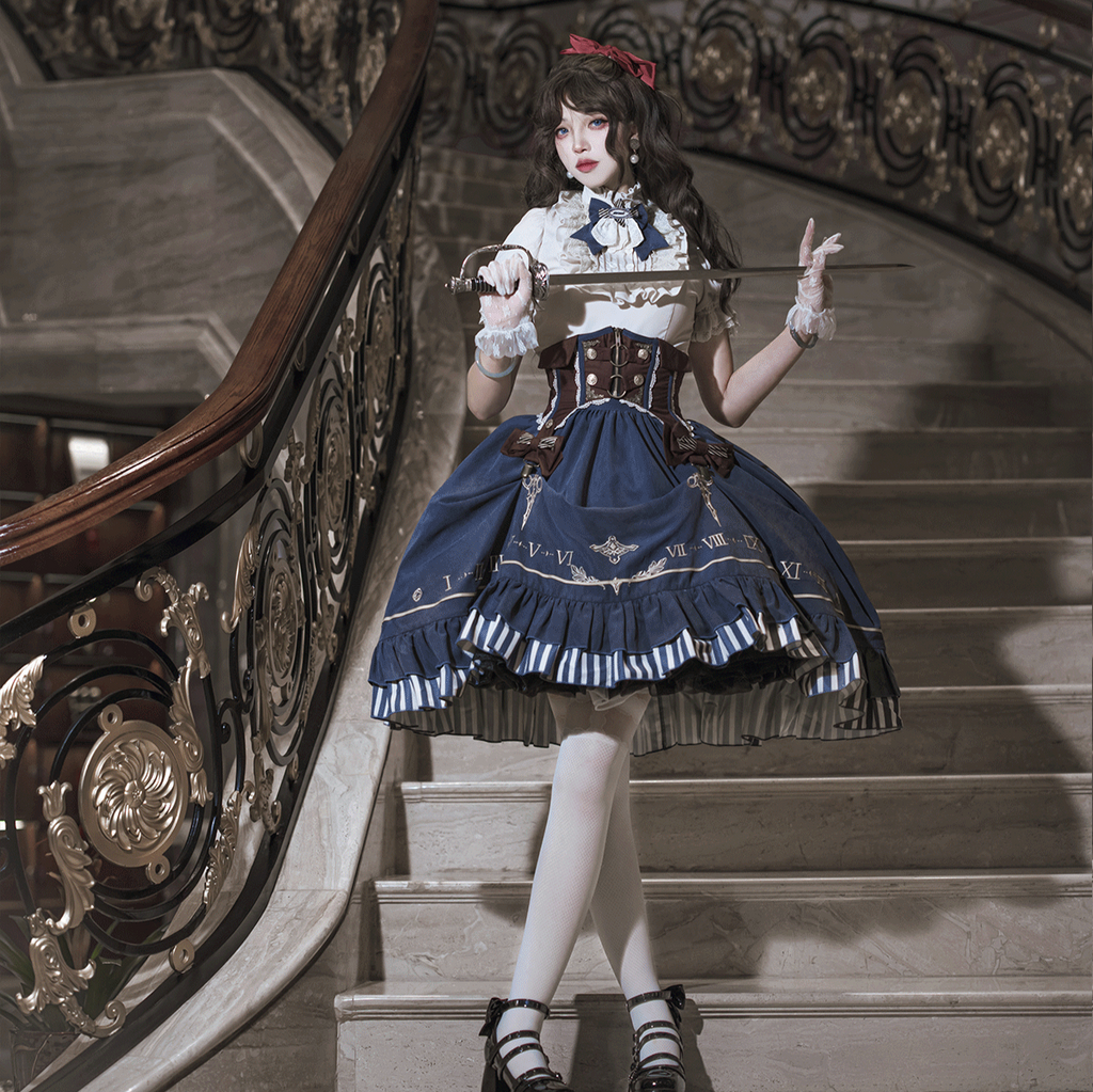 Tick Tock ヘムストライプスカート3点セット