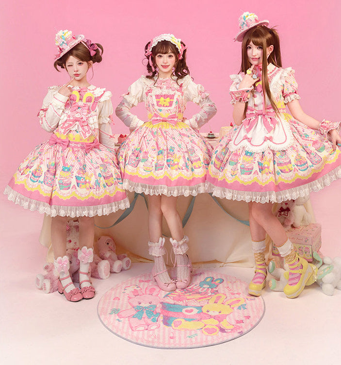 【受注予約1/26まで】Sweet Cup Cake プリントジャンパースカート